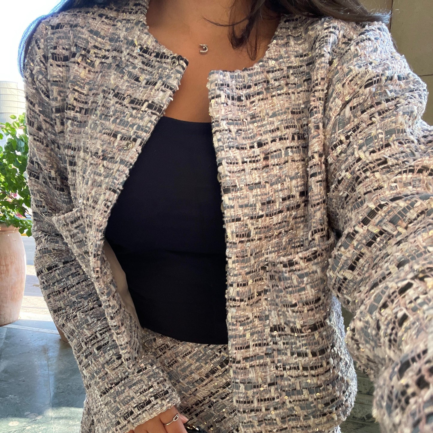 Glittery colorful Tweed Set