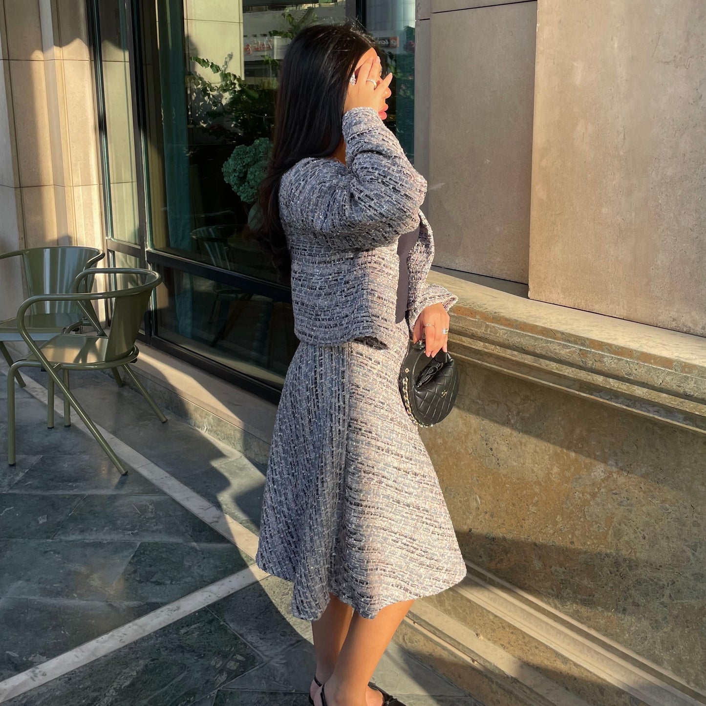 Glittery colorful Tweed Set